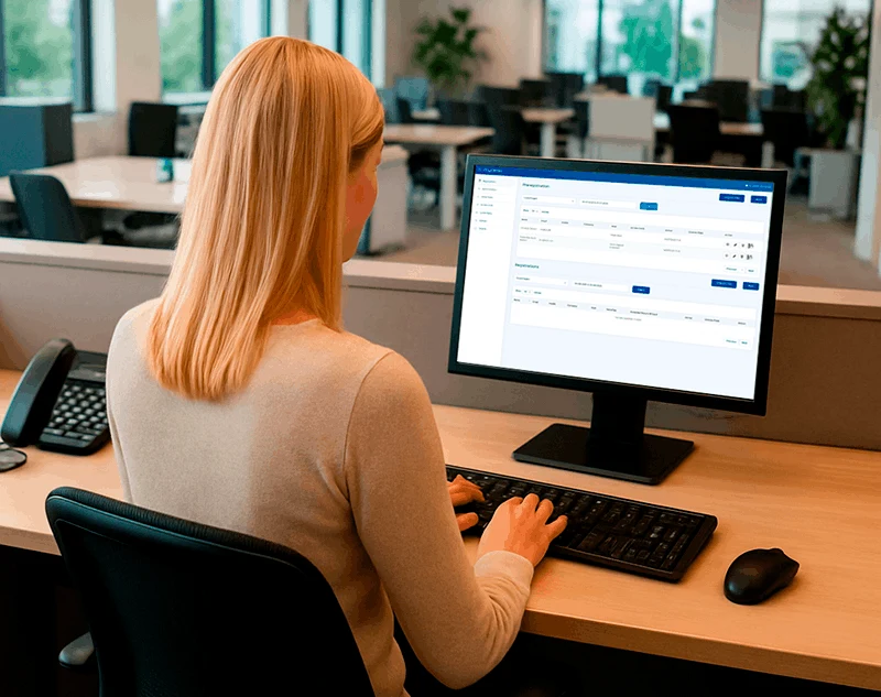 Bezoekersoverzicht van de receptie in MyDesk
