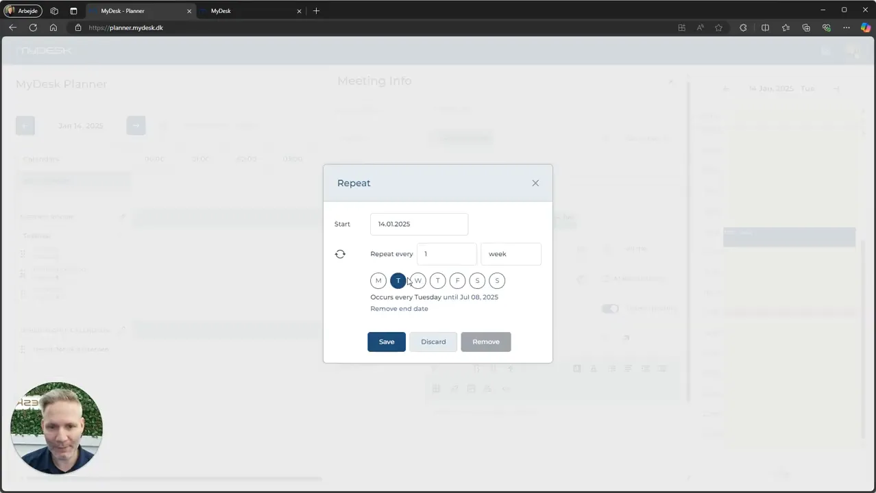 Create recurring meeting