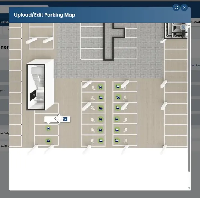 Redigering af parkeringskort i MyDesk