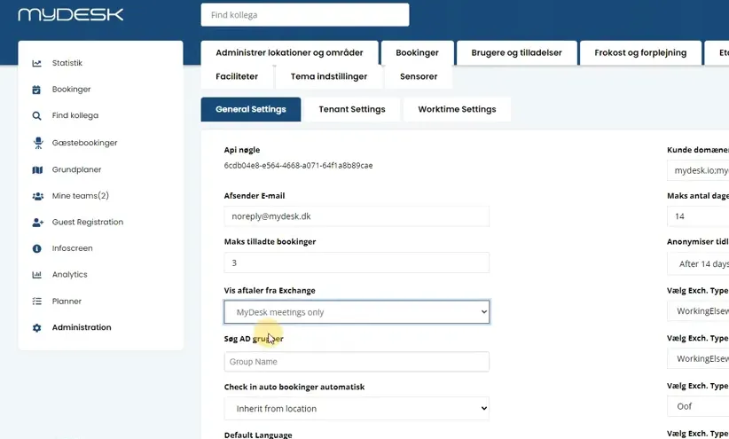 Auswahl an MyDesk-Meetings