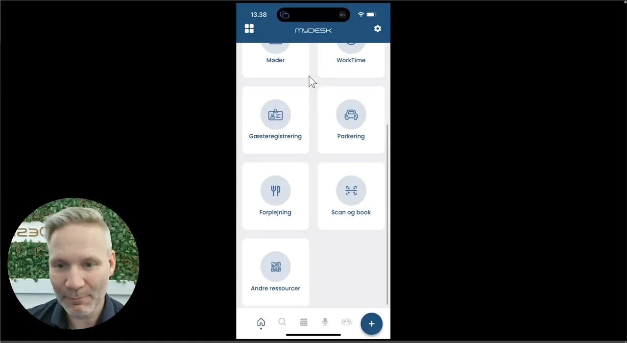 Affichage de l'application mobile MyDesk