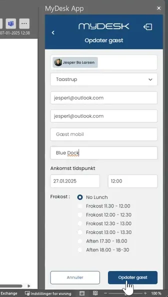 Gastinformationen aktualisieren
