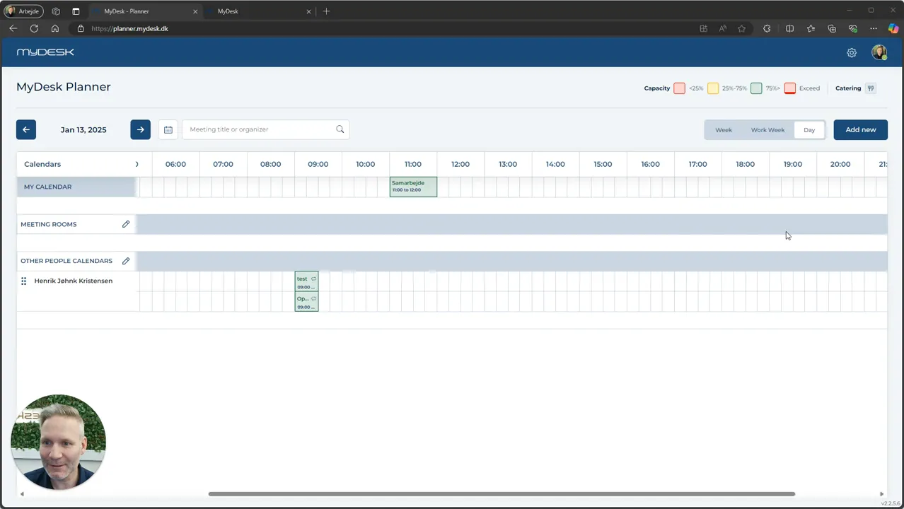 Oversigt over MyDesk Planner