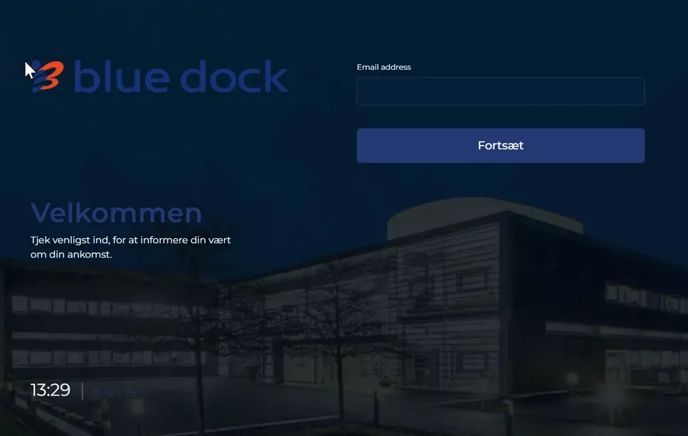 Beispiel für einen Gastregistrierungsbildschirm