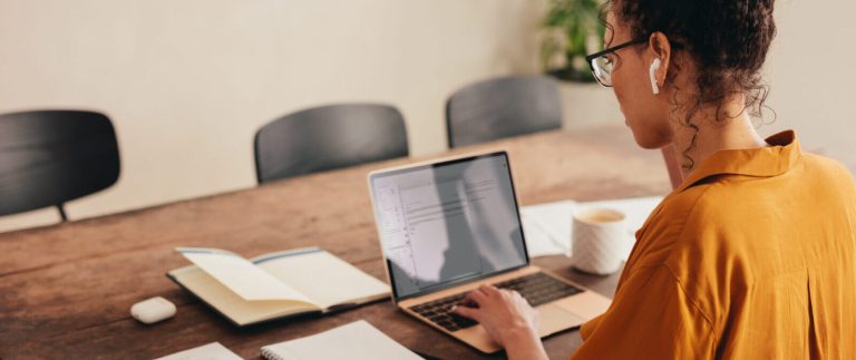 Woman working from home