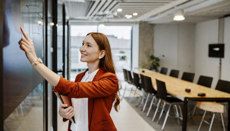Woman in meeting room