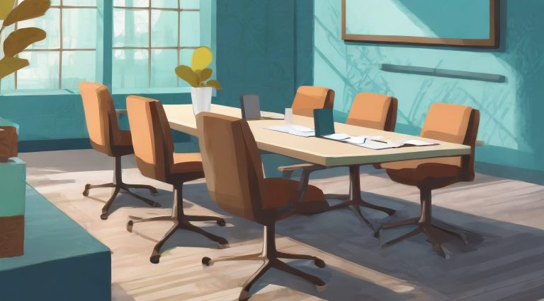 Meeting room with 6 seats - drawing